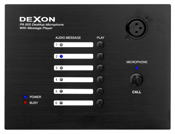 PA 600 stolní mikrofon s přehrávačem hlášení     